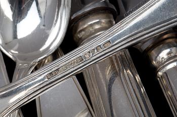 BESTICKSERVIS, 98 delar, silver, "Svensk spetsig", 1917.