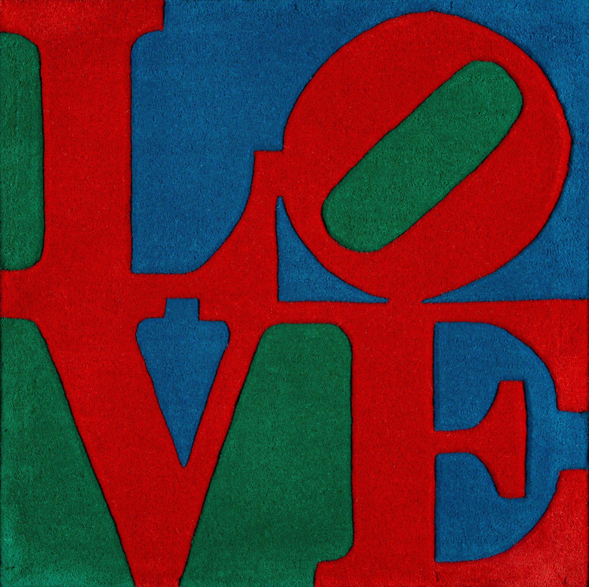 ROBERT INDIANA, INRAMAD MATTA. Chosen Love. Sign.R Indiana, numrerad 820/10.000 på tygetikett.