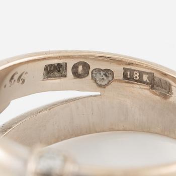 Ring 18K white gold set with round brilliant-cut diamonds, Engelbert.