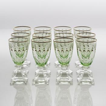 A set of 12 wine glasses, 'Junior', Kosta, second quarter of the 20th century.
