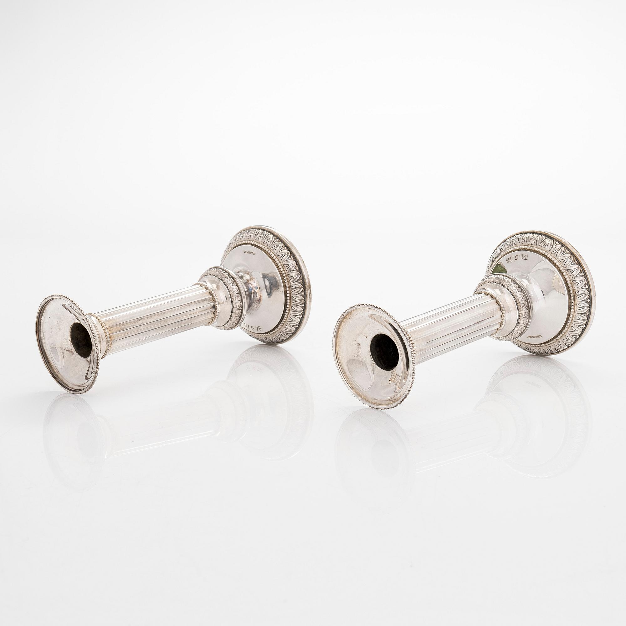 A pair of silver candlesticks, Kultateollisuus, Turku 1973.