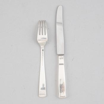 Jacob Ängman, a silver cutlery, 'Rosenholm', GAB (24 pieces).