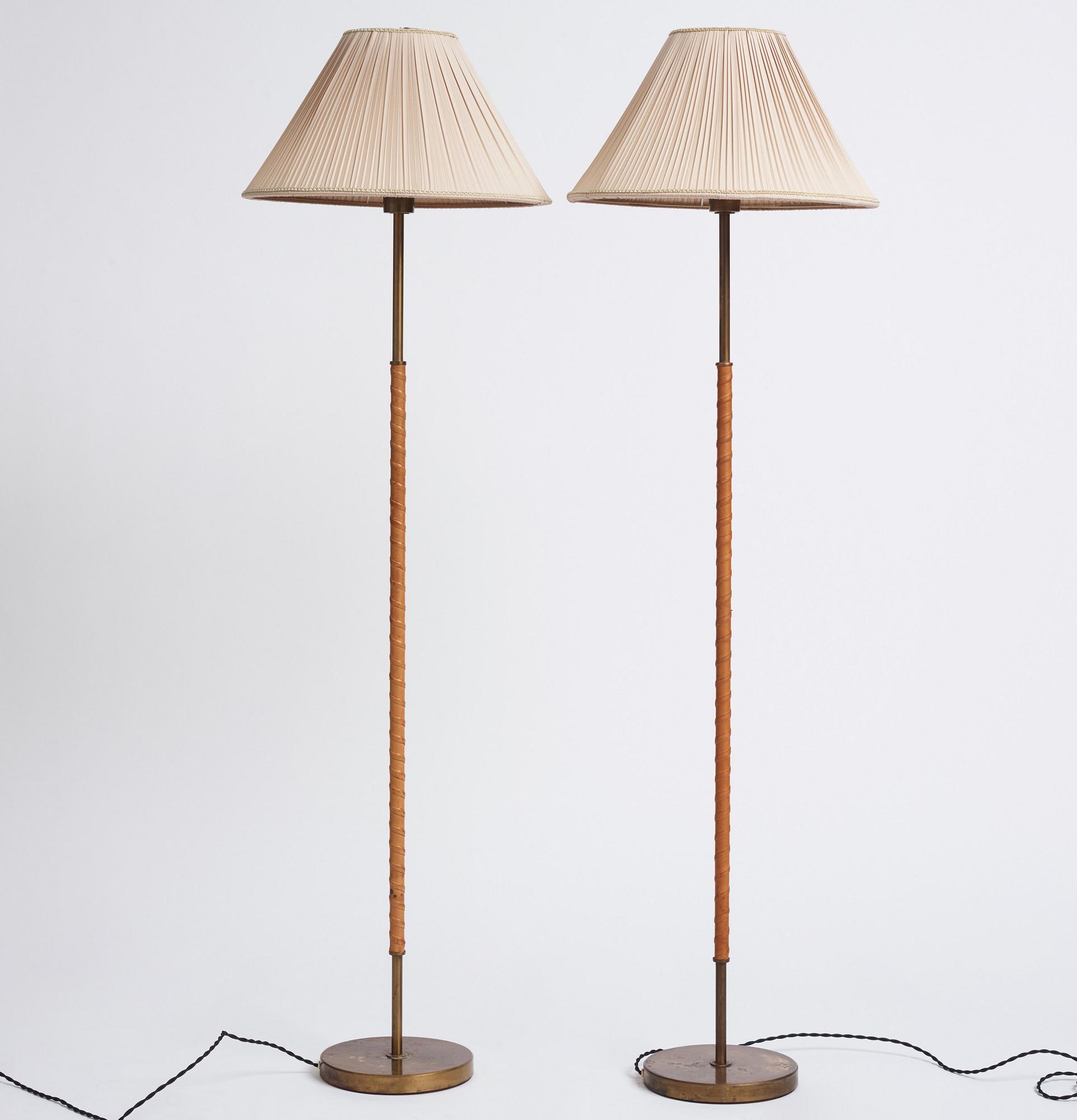 Harald Notini, possibly, a pair of floor lamps model "15750", Arvid Böhlmarks Lampfabrik, Stockholm 1950s-60s.