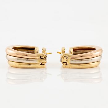 Cartier ett par örhängen "Trinity" 18K guld i tre färger, 1995.