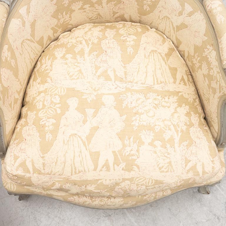 Bergeres, a pair of similar, Louis XV, signed J.C. Briois (active in Paris 1766-1782).