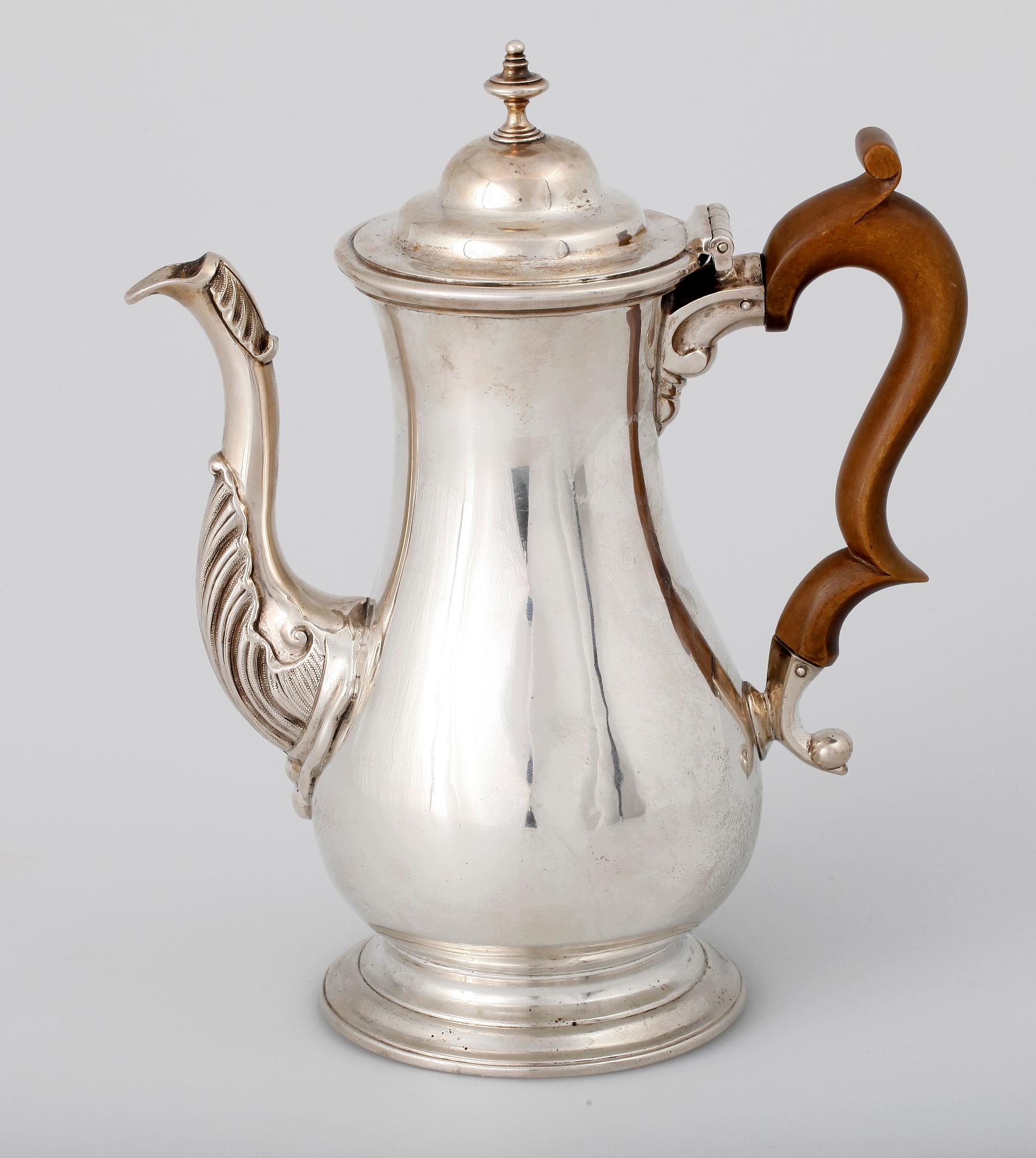 KAFFEKANNA, silver, John Kentenber London 1770.