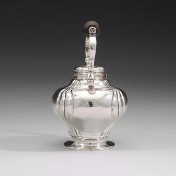 A Swedish mid 18th century  silver tea-pot, mark of Petter Lund, Stockholm 1750.