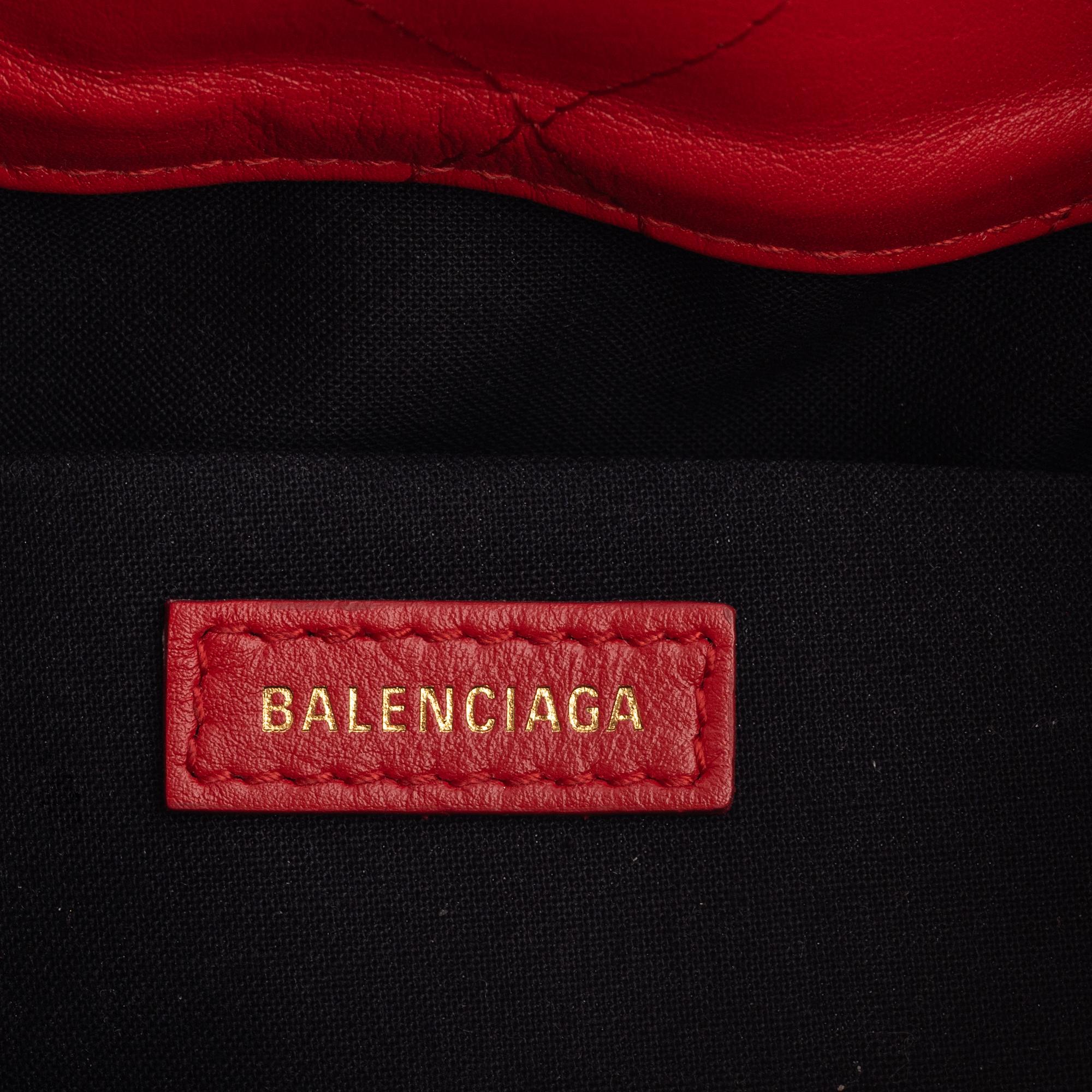 Balenciaga, A 'Small Quilted Leather B Bucket Bag'.