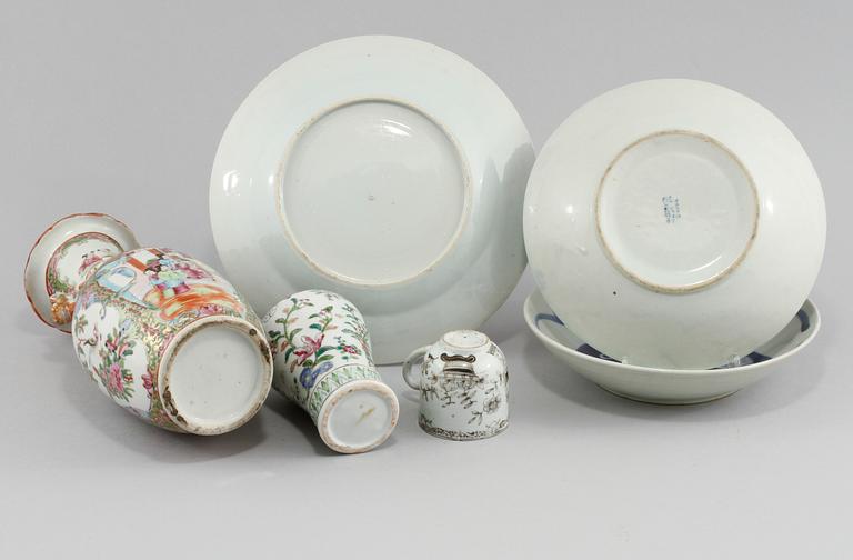 PARTI PORSLIN, 6 delar, Kina, 1700-tal, 1800-tal respektive 1900-tal.