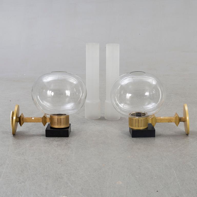 Wall lamps, a pair, 1930s-40s.