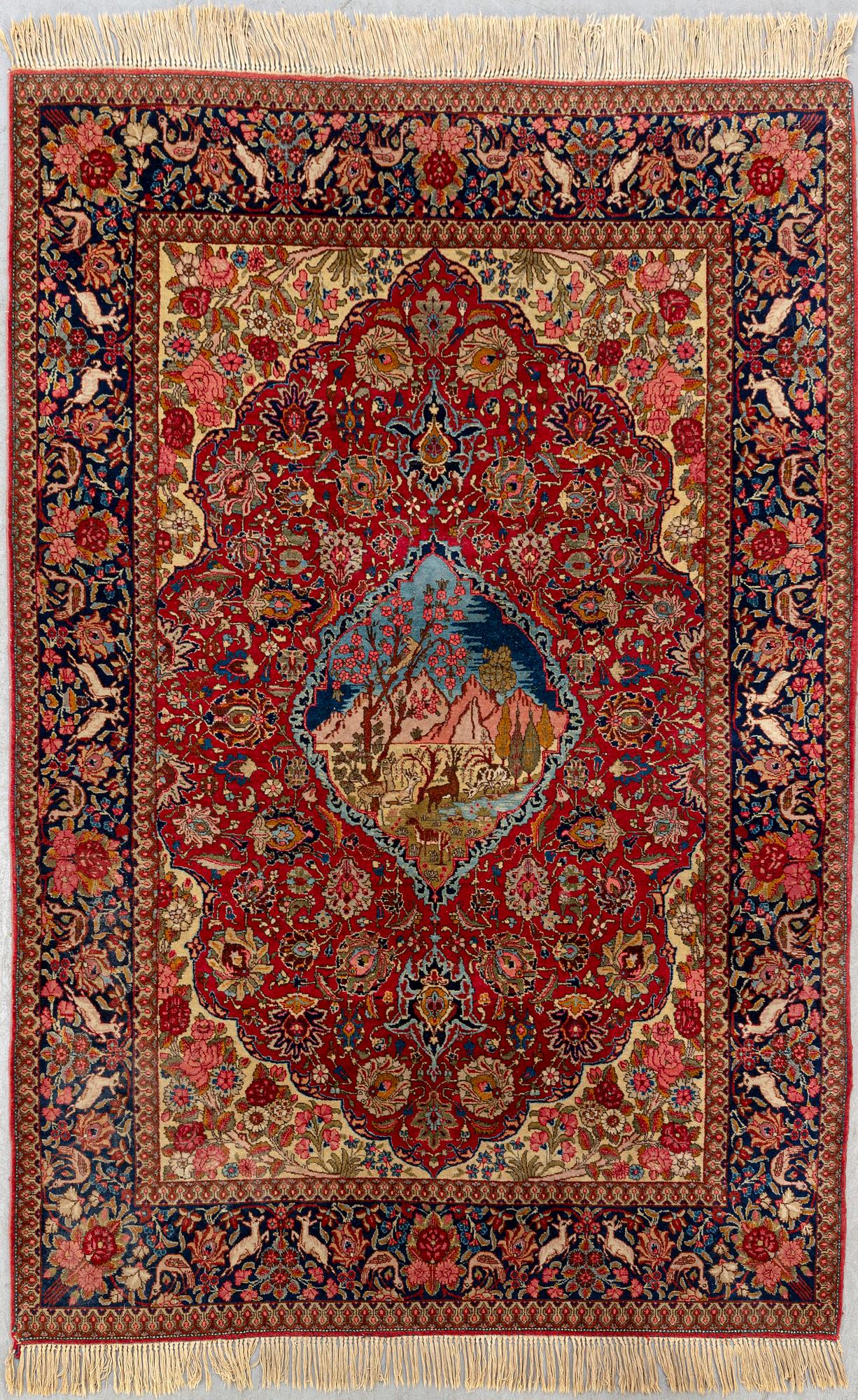 Matta, Keshan figural semiantik, ca 206x138 cm.