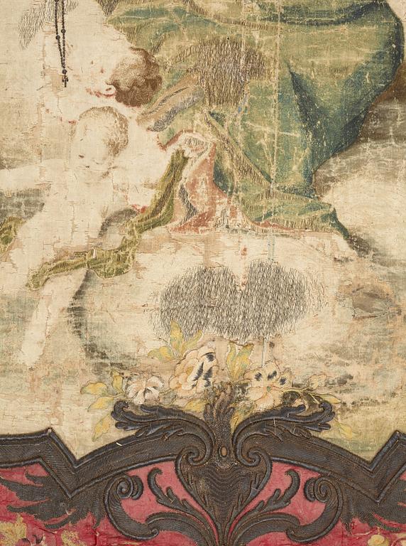 A European 18th century procession banner, ca 203 x 137 cm.