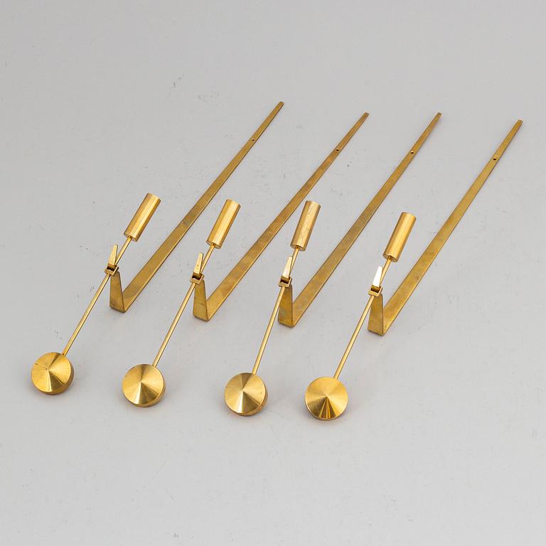 PIERRE FORSSELL, four 'Pendeln' brass wall sconces, Skultuna.