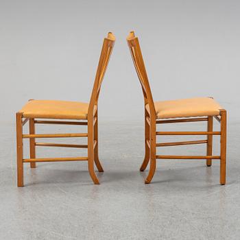 JOSEF FRANK, two dining chairs, model 2027, Svenskt Tenn, Sweden.