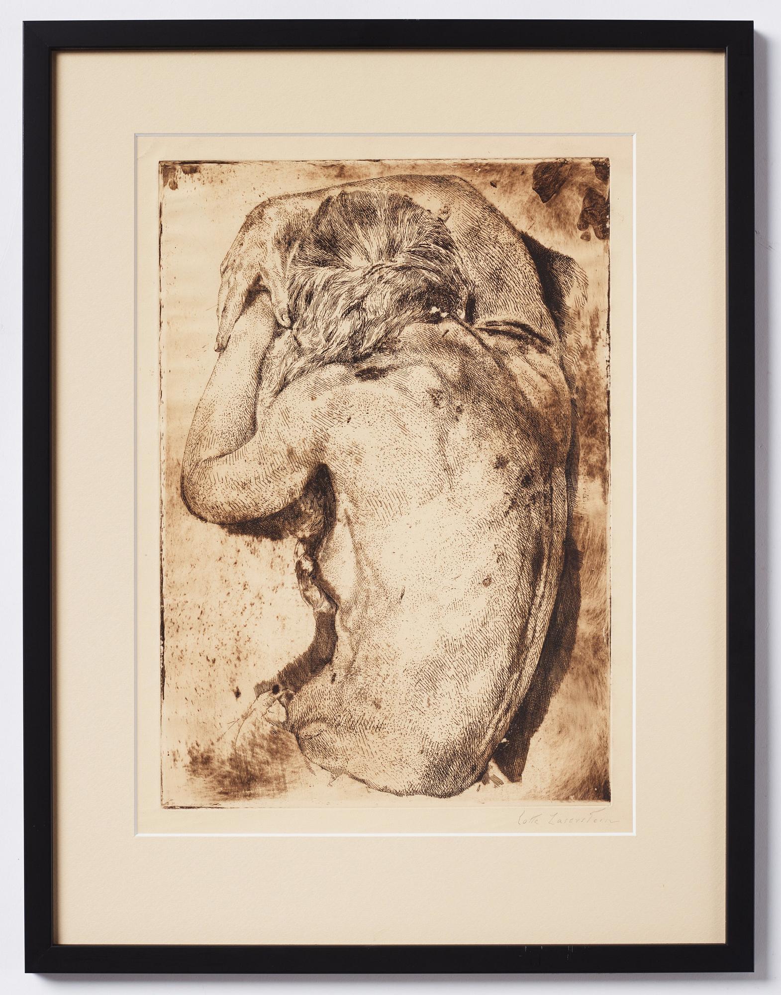 Lotte Laserstein, "Sitzender Rückenakt mit langen Haaren".