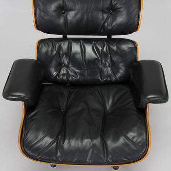 Charles & Ray Eames, 'Lounge chair' and ottoman, licensed by Mobilier International France, 1977.