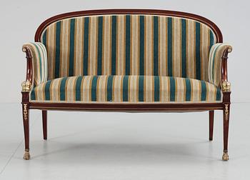 SOFFGRUPP, 8 delar, empire-stil, 1900-tal.