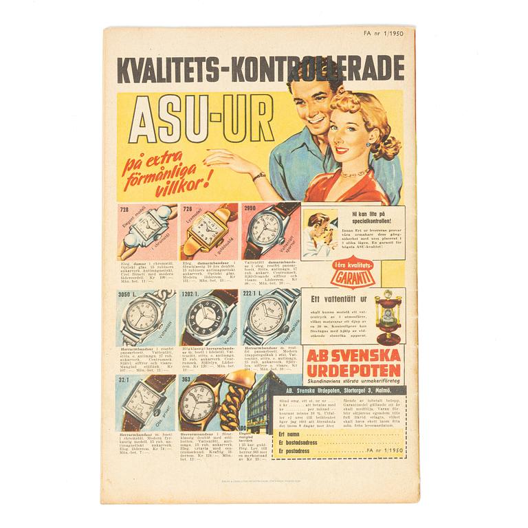 Comic book, “Fantomen” no. 1, 1950.