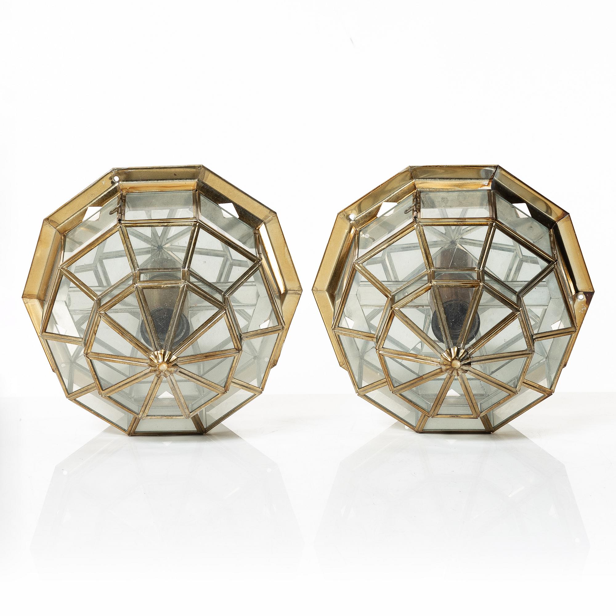 Hijos Esteves, pendant lamps, a pair, Taurus, Spain, second half of the 20th century.