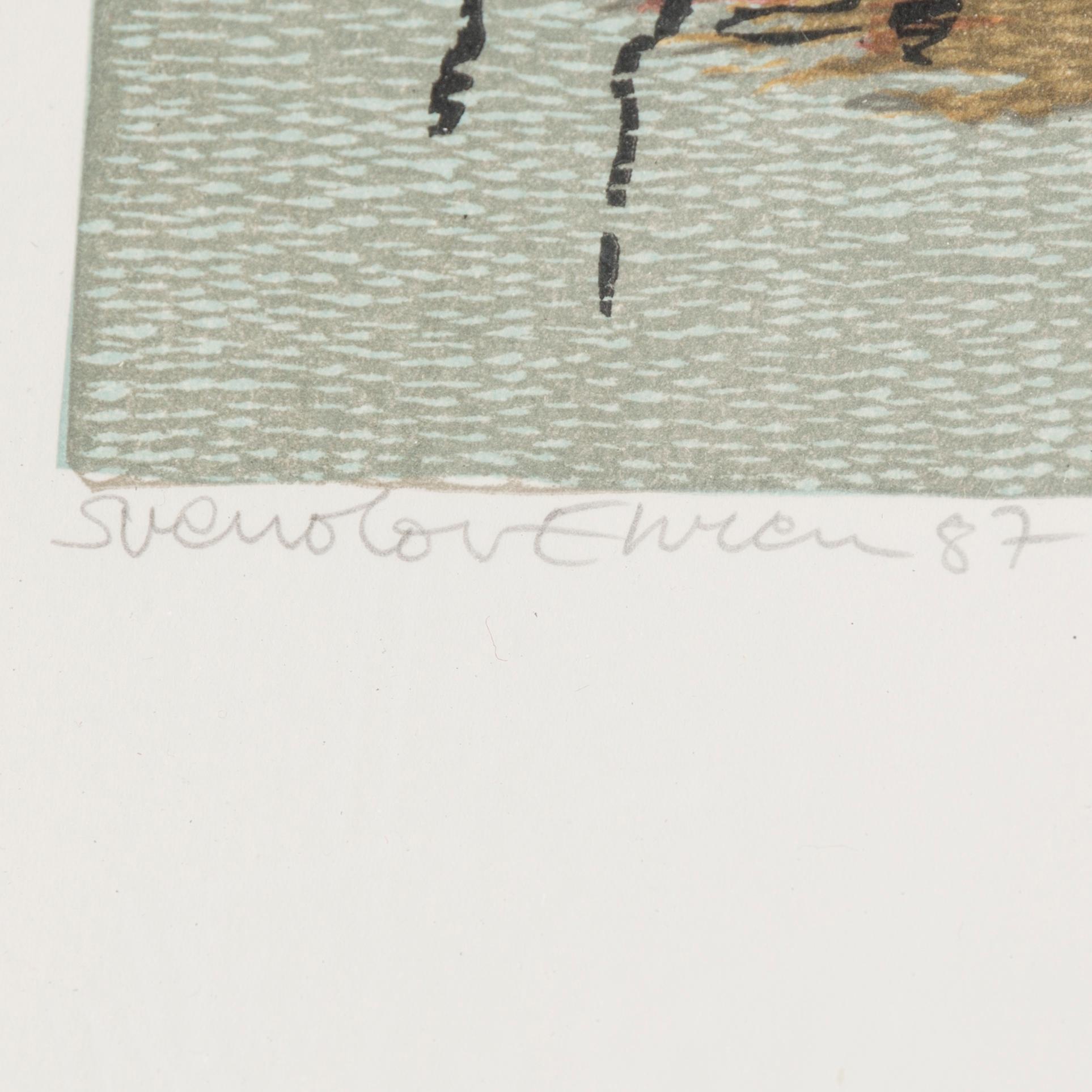 SVENOLOV EHRÉN, woodcut, signed, dated 87 and numbered 29/360.