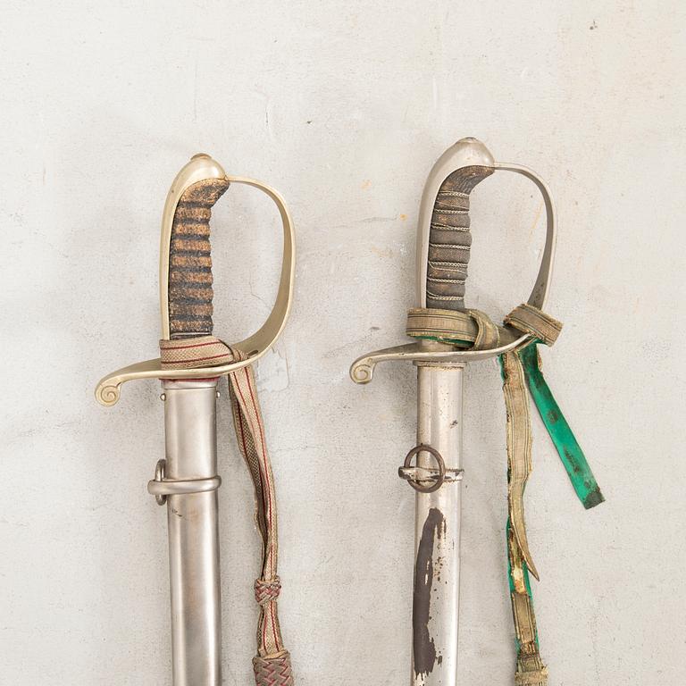 Two Danish sabres, 1858 pattern, with scabbards.
