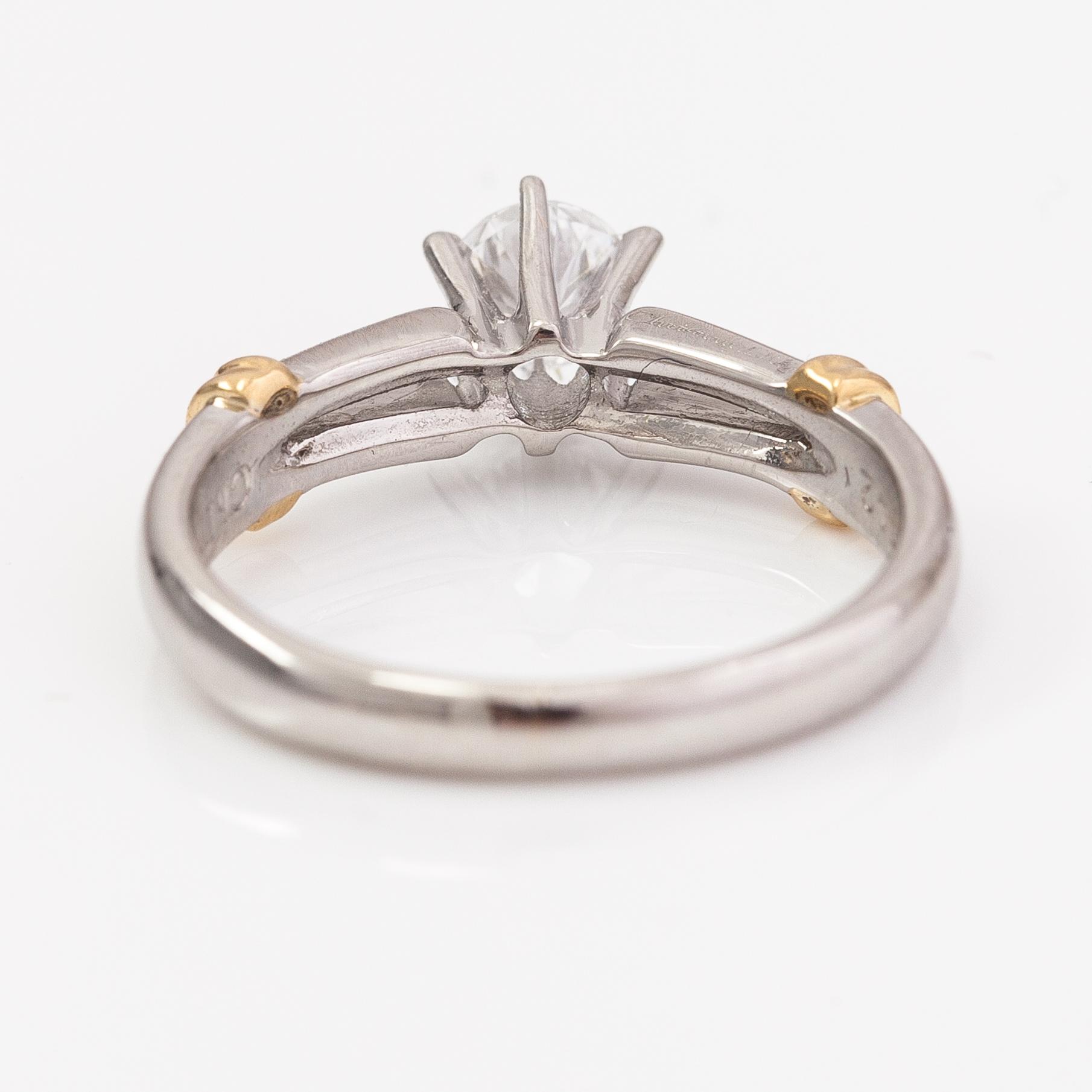 Dior, sormus, 18K kultaa, platinaa, timantti n. 0.271 ct. Merkitty Ch Dior, 542.