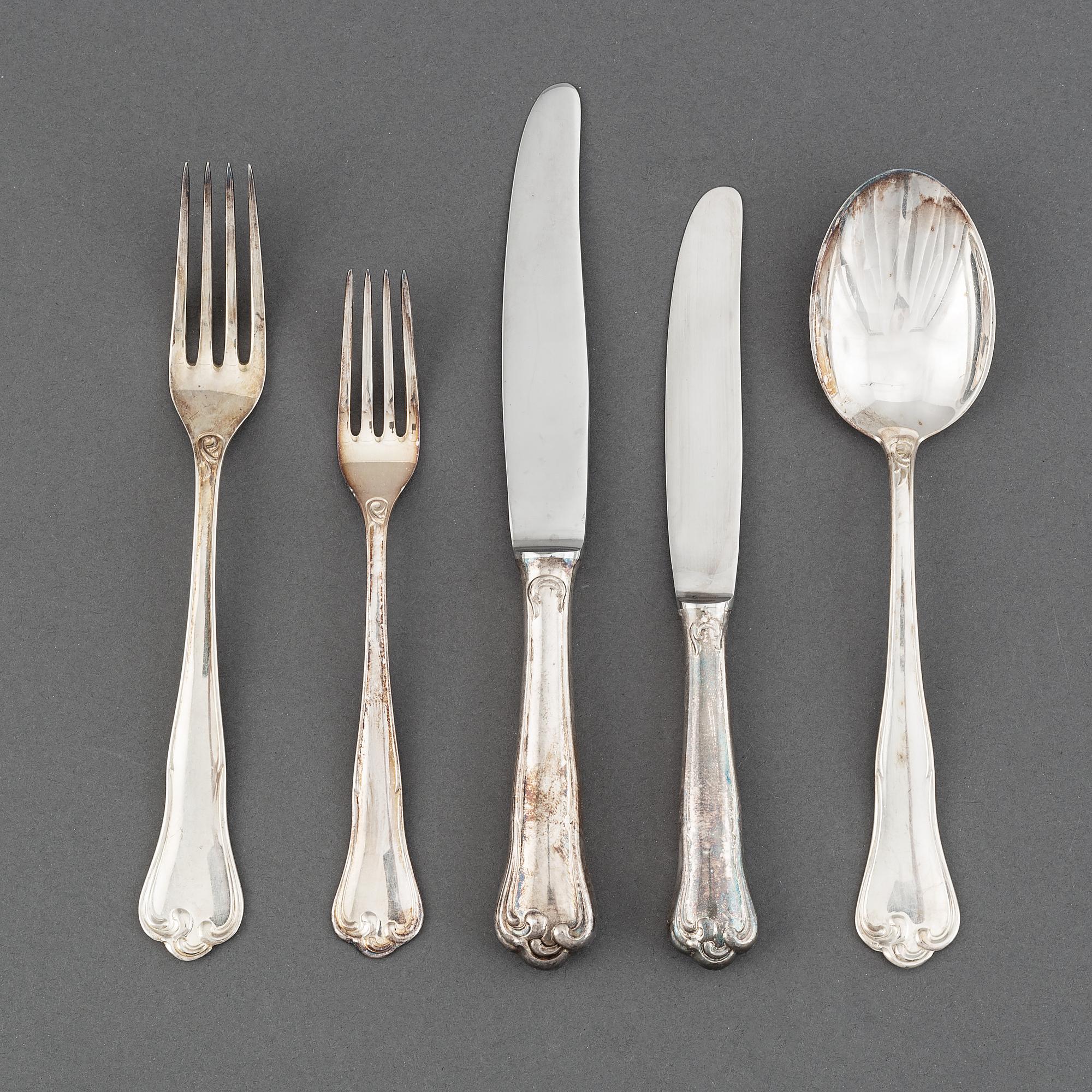 MEMA, bestick, 60 delar, silver, modell Symfoni.