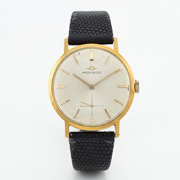 Movado, wristwatch, 18K gold, 34 mm.