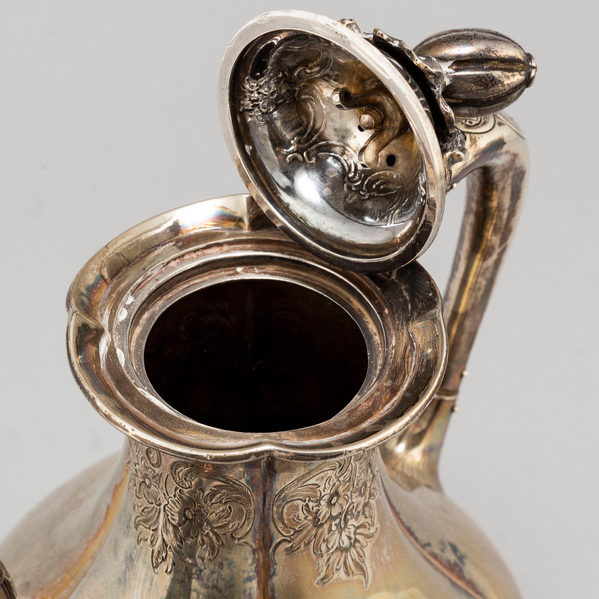 Charles Reily & George Storer, a silver coffee pot from London, England, 1843.