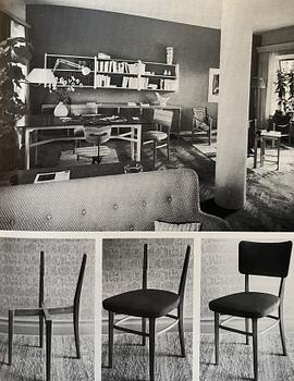 Elias Svedberg, a set of four chairs model "31" from the Triva-Bygg series, Nordiska Kompaniet, 1940s.