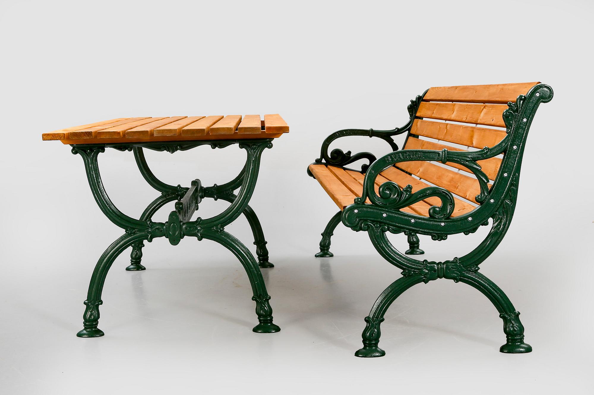 Byarum, sofa and table, aluminum, wood.