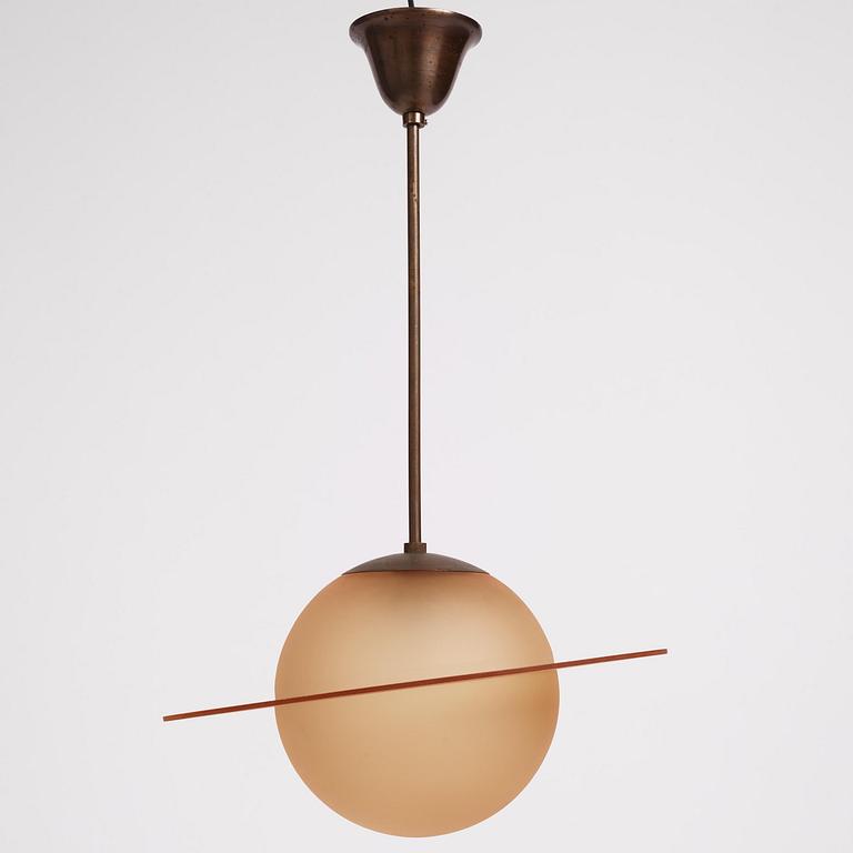 Edward Hald, a "Saturnus" ceiling lamp model "HD 602", Orrefors, 1930s.