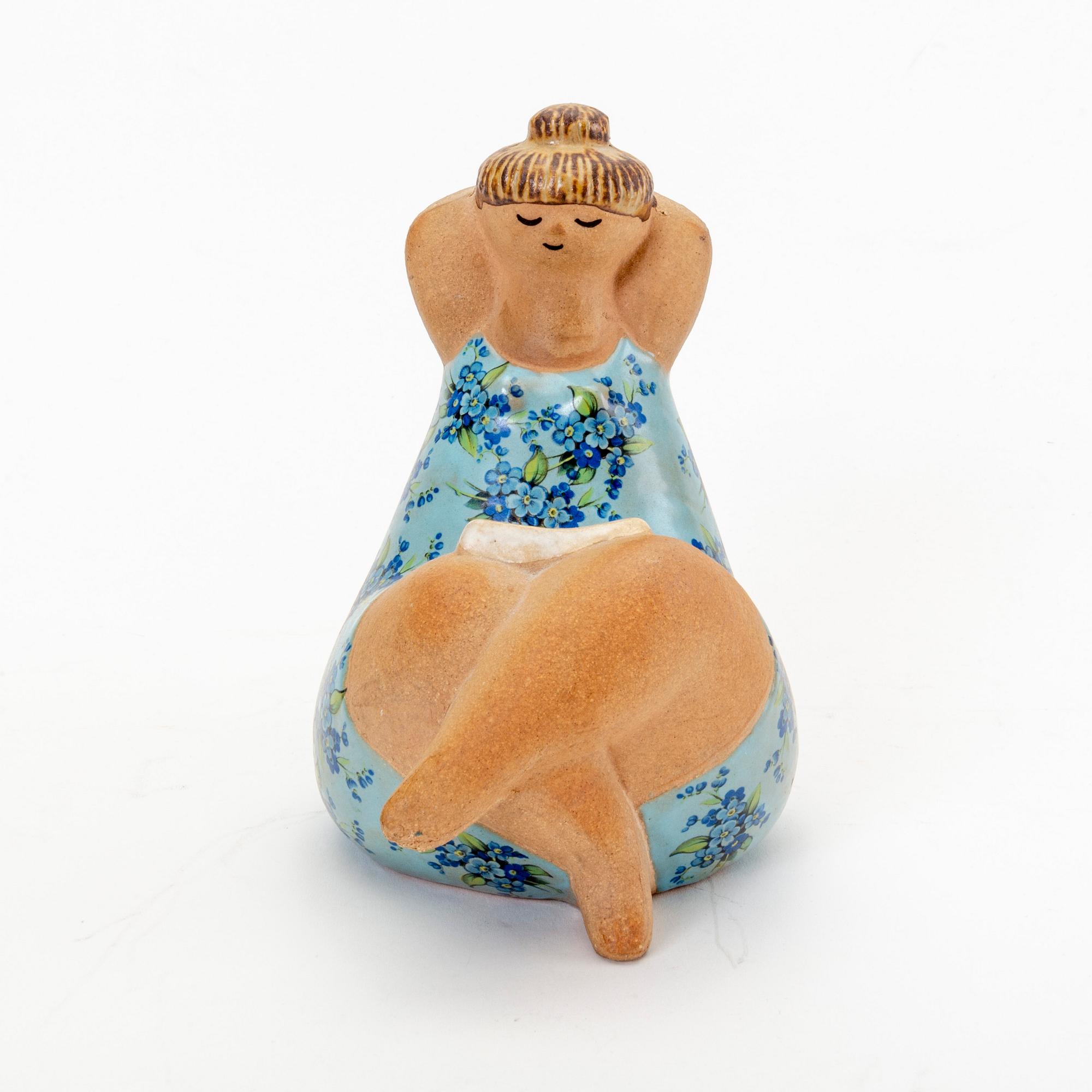 工芸品 Lisa Larson  Emma from The ABC Flickor Vintage MCM Lisa Larson Signed EMMA Stoneware Figurine. Part