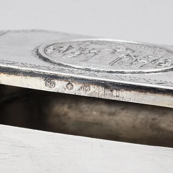 A Baltic late 18th/early 19th century silver-box, mark of Johann Gottfried Möring, Reval 1790-1818.