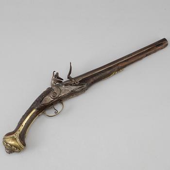 A 19th century flintlock pistol probably from the Ottoman Empire.