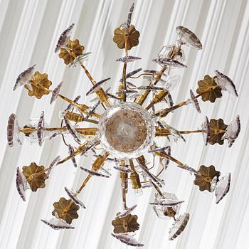 A Louis XV 18th century nine-light chandelier.