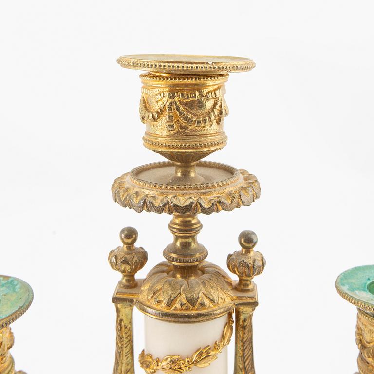 Table garniture 3 pcs, Louis XV style, late 19th century.