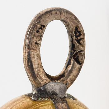 Hänge, ägg, beige emalj, silver, A. Tillander.