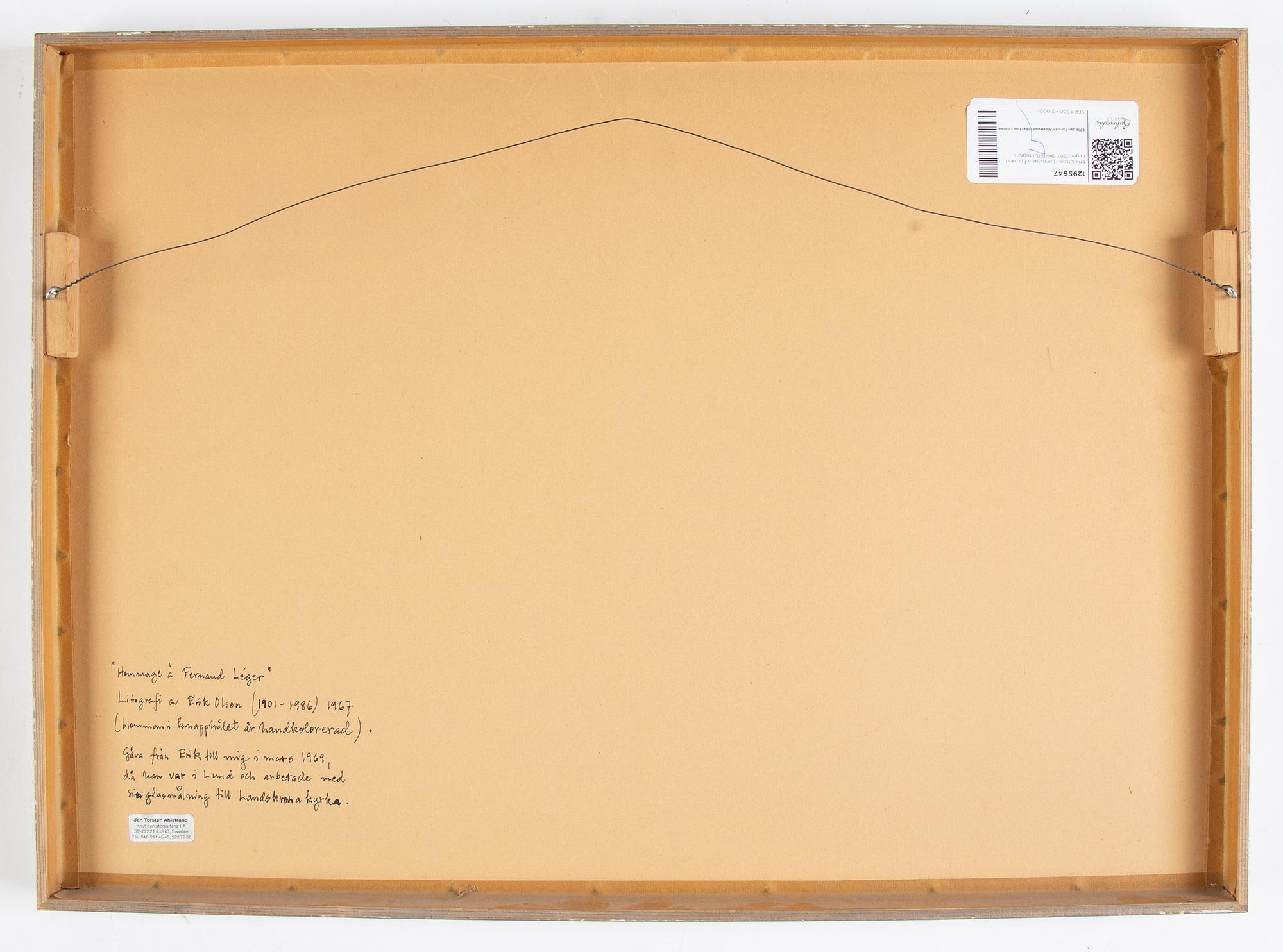 Erik Olson, lithograph, 1967, signed 94/100.