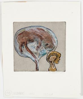 HANS WIGERT, Mixed media on drypoint etching signed Hans Wigert and dated 1982.