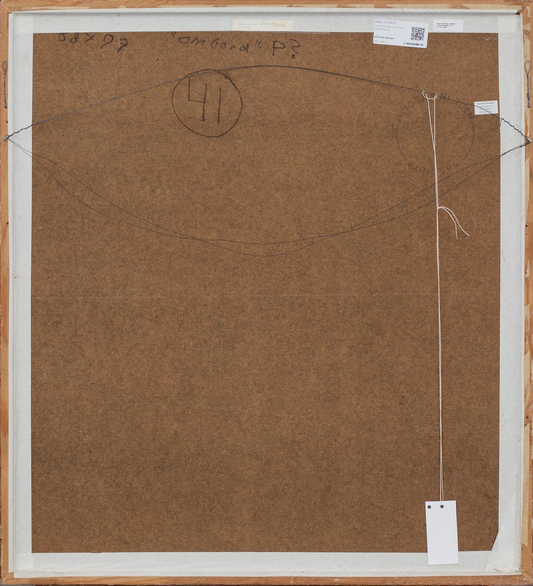 OLLE NYMAN, teckning, signerad.