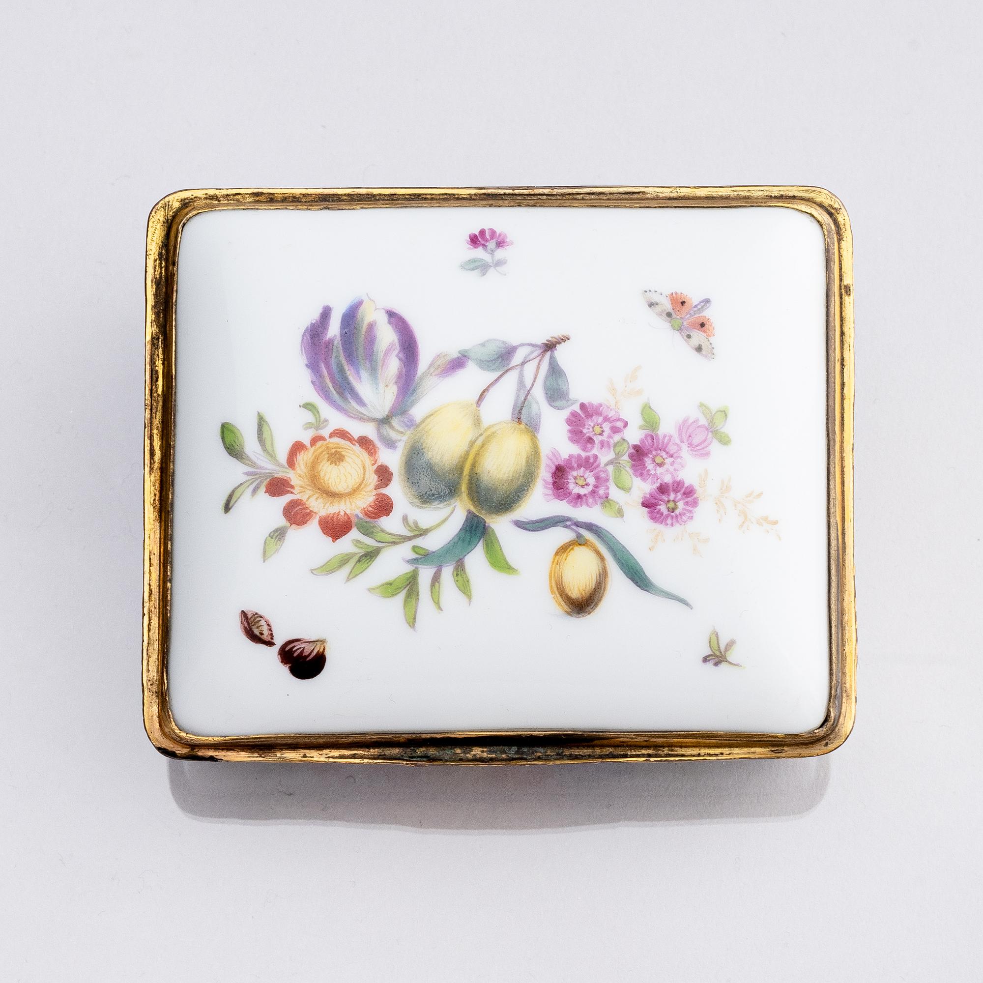 Box, porcelain, Meissen style, probably Germany 19th century,
