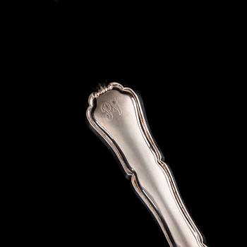 SERVERINGSBESTICK, 9 delar, silver, "Chippendale", bär diverse finska tillverkarstämplar, 1979-1999.