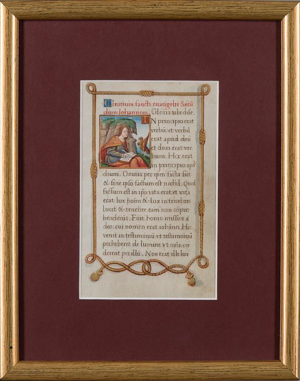 ILLUSTRERAT MANUSKRIPT, troligen Frankrike 14-1500-tal.