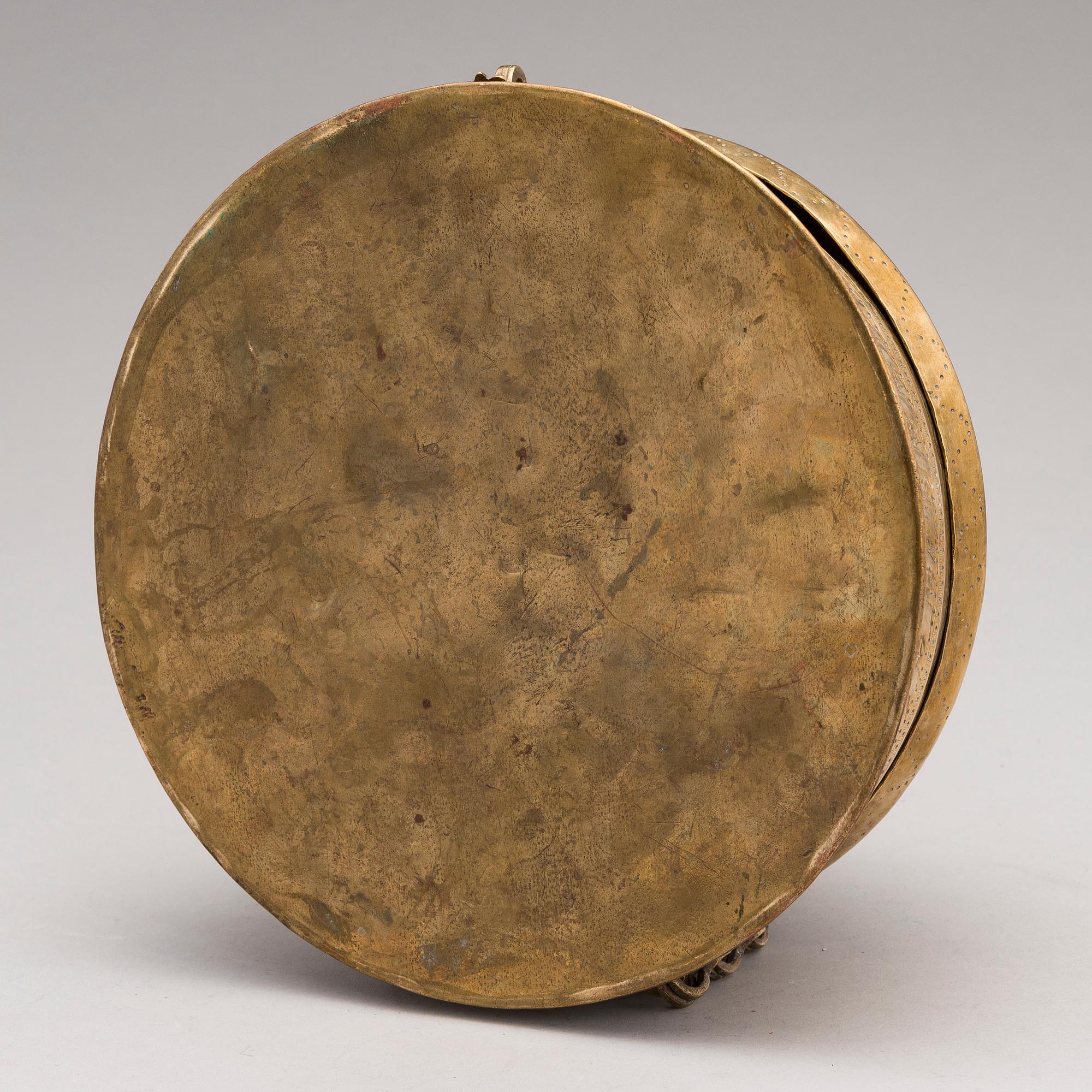 A 19th-Century brass pandan box, Uttar pradesh, India.