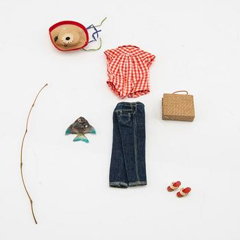 Barbie och Ken, dockor 2 st. samt kläder, vintage,"Barbie Bubblecut" Mattel 1961/62. "Ken" Mattel 1961/62.