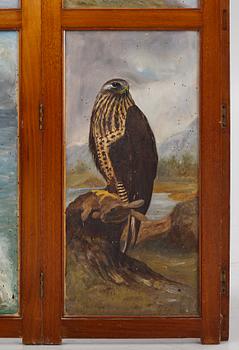 A folding screen, late 19th century.