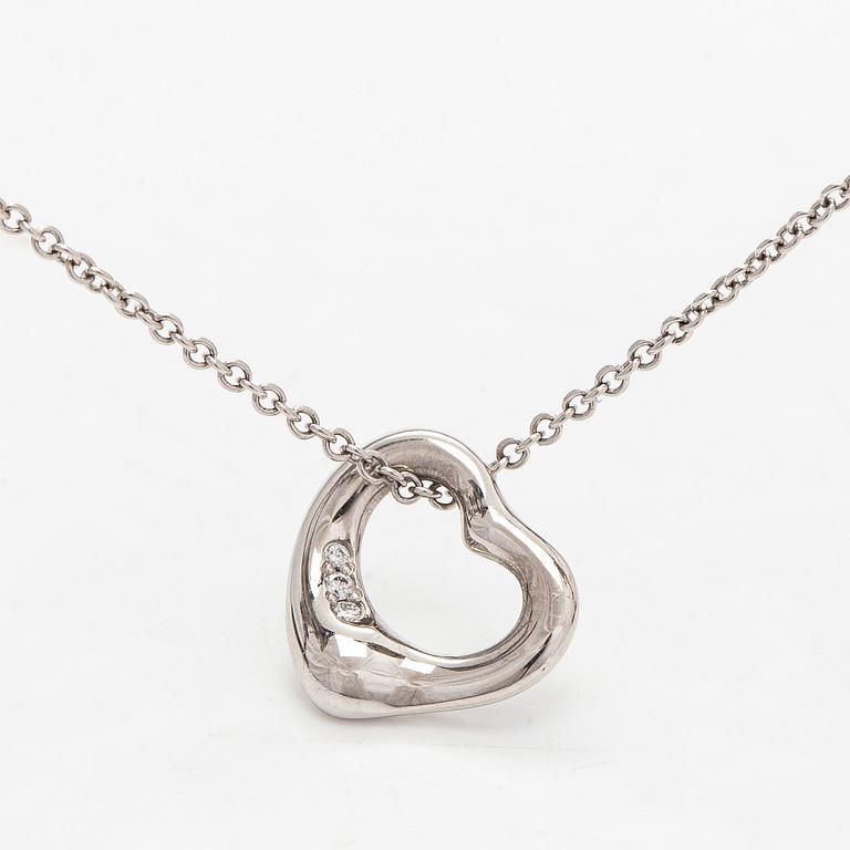 Tiffany & Co, Elsa Peretti, halsband, "Open Heart", platina och diamanter.