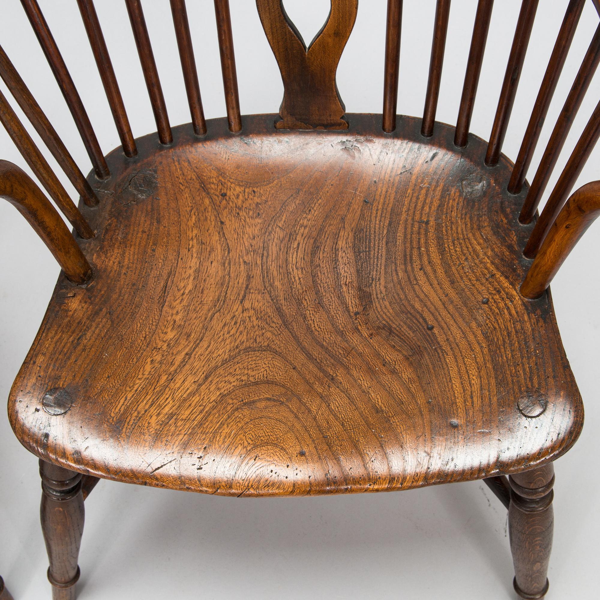 Four 'Windsor-chairs turn of 20th century.