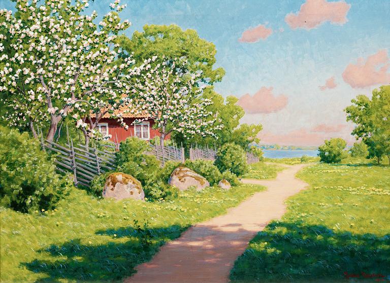 Johan Krouthén, Landscape with fruit trees.